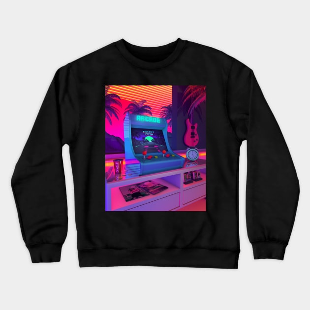 Arcade Dreams Crewneck Sweatshirt by dennybusyet